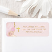 クリスチャンクロスピンク金ゴールドアゲート差出人住所 ラベル (インサイチュ)