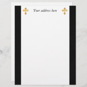 クリスチャンクロスフルーリー金ゴールドオンブラック レターヘッド (正面/裏面)