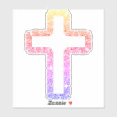 クリスチャンクロスフローラレインボーカーシール シール (シート)