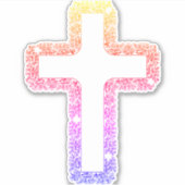 クリスチャンクロスフローラレインボーカーシール シール (正面)