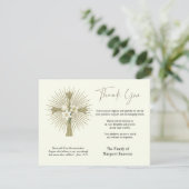 クリスチャンクロスリリー葬儀の哀悼悔やみや弔慰 サンキューカード (スタンド正面)