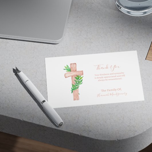 クリスチャンクロス写真悔やみや弔慰葬儀カード ノートカード