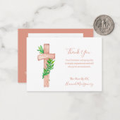 クリスチャンクロス写真悔やみや弔慰葬儀カード ノートカード (正面/裏面インサイチュ)