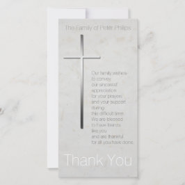 クリスチャンクロス悔やみや弔慰サンキューマッチングスタンプ サンキューカード