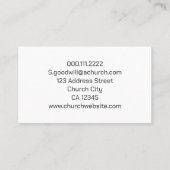 クリスチャンクロス牧師ビジネスカードブルー 名刺 (裏面)