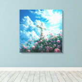 クリスチャンクロス&バラズオンザヒル神聖スピリット キャンバスプリント (インサイチュ (ウッドフロア))