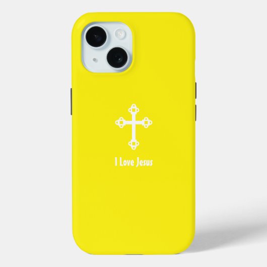 クリスチャンクロスI愛イエス明るい黄色 Case-Mate iPhoneケース (裏面)