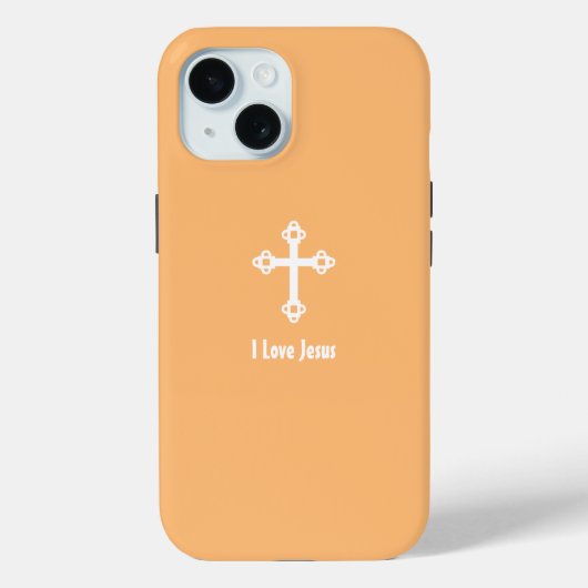 クリスチャンクロスI愛イエス・アプリコットオレンジ Case-Mate iPhoneケース (裏面)