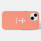 クリスチャンクロスI愛イエス・サーモンオレンジ Case-Mate iPhoneケース (裏面 (横))