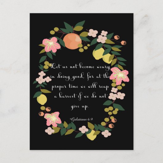 クリスチャンクールアート – ガラテヤ6:9 ポストカード (正面)