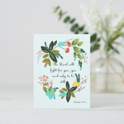 クリスチャンクールアート – 出エジプト記14:14 ポストカード (スタンド正面)