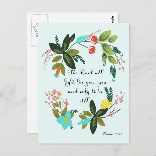 クリスチャンクールアート – 出エジプト記14:14 ポストカード (正面/裏面)