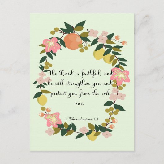 クリスチャンクールアート – 2テサロニケ3:3 ポストカード (正面)