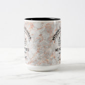 クリスチャングレーベージュ大理石どこ神が導く ツートーンマグカップ (中央)