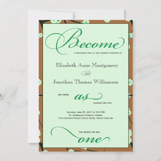 クリスチャンコンテンポラリーフローラ結婚式招待状 招待状 (正面)