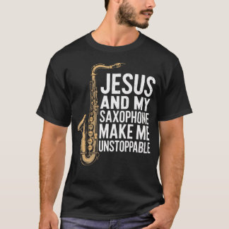 クリスチャンサックスサクソフォン奏者 ジャズ用 Tシャツ