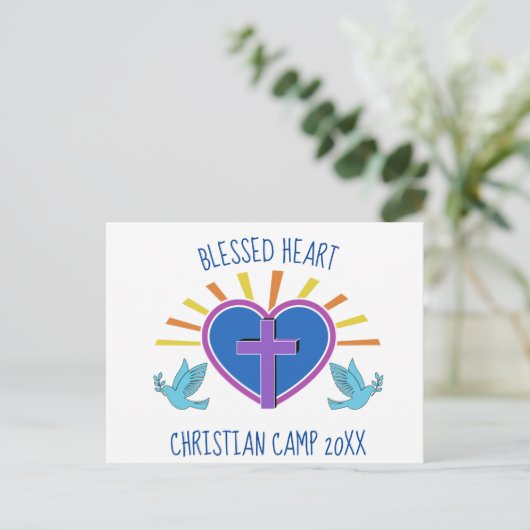 クリスチャンサマーキャンプカスタム宗教的後退 ポストカード (スタンド正面)