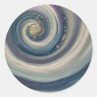 クリスチャンシール抽象芸術崇拝アートブルースワール ラウンドシール