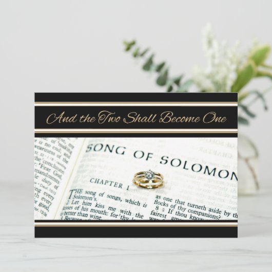 クリスチャンスピリチュアル聖なる書物、 経典結婚式招待状 招待状 (スタンド正面)