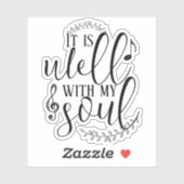 クリスチャンソング引用文タイポグラフィそれが良い私の魂 シール (シート)