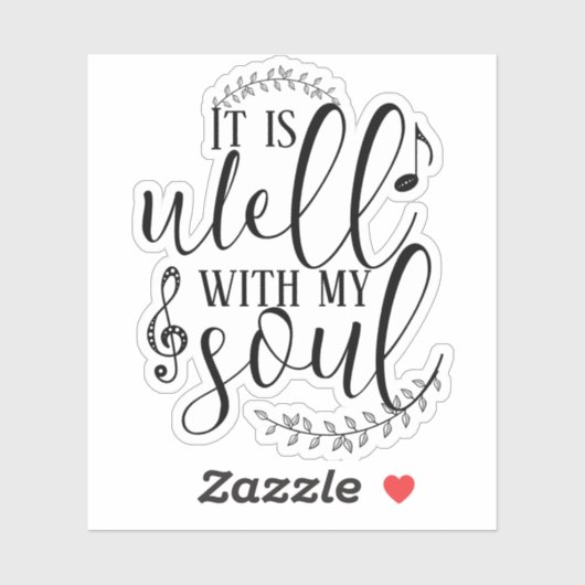 クリスチャンソング引用文タイポグラフィそれが良い私の魂 シール (シート)