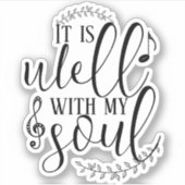 クリスチャンソング引用文タイポグラフィそれが良い私の魂 シール (正面)