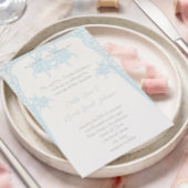 クリスチャンダスティブルーフラワー結婚式招待状 招待状