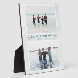 クリスチャンダブルバプテスマ海ブルー フォトプラーク