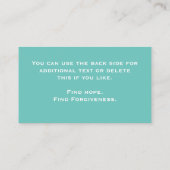 クリスチャンチャーチパスターアクアグリーンホワイトカスタムホテル 名刺 (裏面)