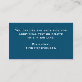 クリスチャンチャーチパスターブルーホワイトカスタム招待状 名刺 (裏面)