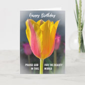クリスチャンチューリップハッピーバースデーカード 案内状 (正面)