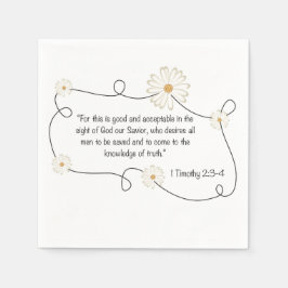 クリスチャンデイジーフラワーバイブル引用文 スタンダードカクテルナプキン