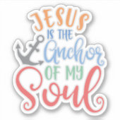 クリスチャンデザインイエスは私の魂のいかりである シール (正面)