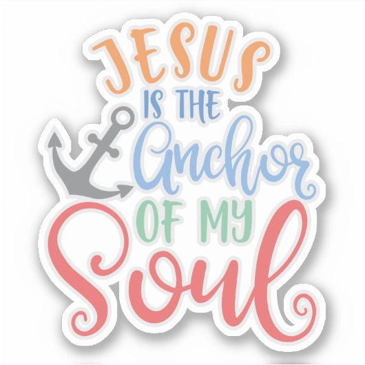 クリスチャンデザインイエスは私の魂のいかりである シール (正面)