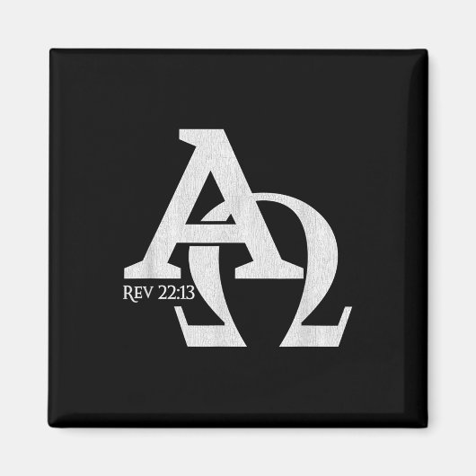 クリスチャンデザイン – アルファとオメガギリシャ文字 マグネット (正面)