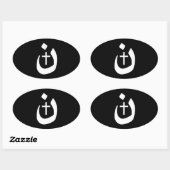 クリスチャンナザレネクロススピリチュアル 楕円形シール (シート)