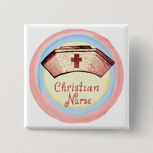 クリスチャンナースキャップ 缶バッジ (正面)