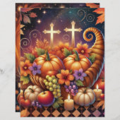 クリスチャンハロウィーンコルヌコピアスクラップブック紙 (正面/裏面)