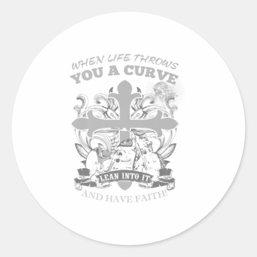 クリスチャンバイクもしくは自転車に乗る人バイクイエスキリスト ラウンドシール (正面)