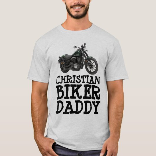 クリスチャンバイクもしくは自転車に乗る人パパTシャツ Tシャツ (正面)