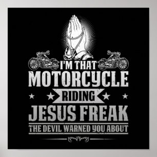 クリスチャンバイクもしくは自転車に乗る人Iはあのバイク乗りイエス ポスター