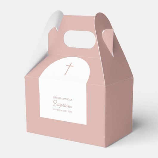 クリスチャンバプテスマ《キリスト教》洗礼式や命名式ガールピンクアーチ フェイバーボックス (正面サイド)