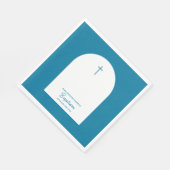 クリスチャンバプテスマ《キリスト教》洗礼式や命名式ボーイブルーアーチ スタンダードランチョンナプキン (角)