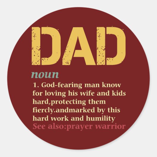 クリスチャンパパ定義ファーザーズデイパパ ラウンドシール (正面)