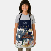 クリスチャンパーソナライズされたのクリスマス・キッズに名前を付ける エプロン (インサイチュ)