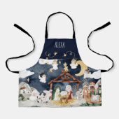 クリスチャンパーソナライズされたのクリスマス・キッズに名前を付ける エプロン (正面)