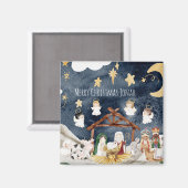 クリスチャンパーソナライズされたのクリスマス・キッズに名前を付ける マグネット (正面/裏面)