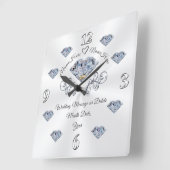 クリスチャンパーソナライズされたの結婚のギフトのオンライン スクエア壁時計 (傾斜)