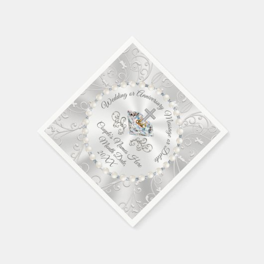 クリスチャンパーソナライズされたカクテルナ結婚プキンス スタンダードカクテルナプキン (角)