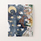 クリスチャンパーソナライズされたキッズクリスマスに名前を付ける ジグソーパズル (縦)